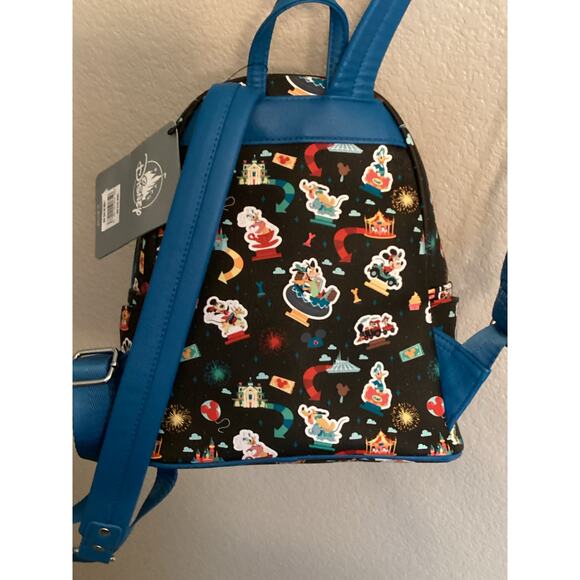 NWT Disney Parks Mickey n Friends Play Park Attractions Loungefly Backpack - Picture 4 of 5